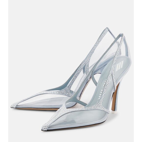 THE ATTICO Venus Chrome Pumps in Dusty Baby 38 New Womens Crystal High Heels - Picture 3 of 16